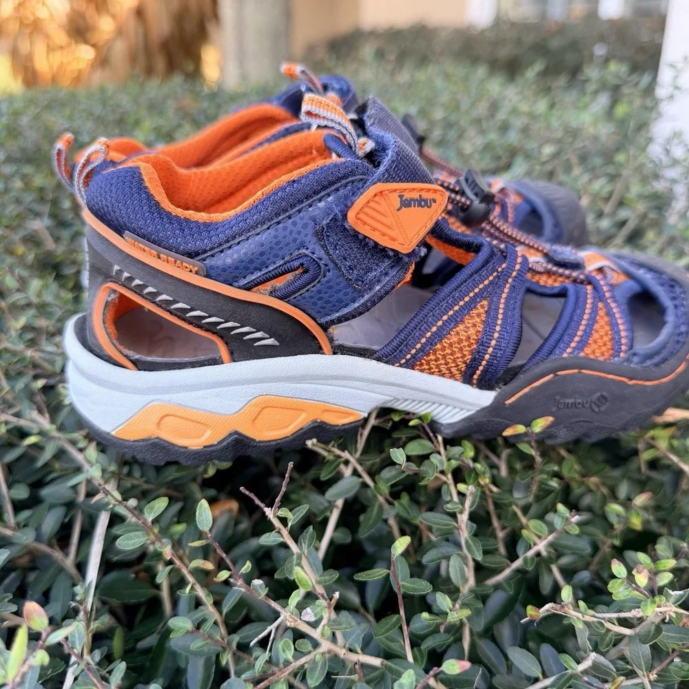Jambu Piranha Closed-toe Sandals Water Shoes Hiking Navy‎ Orange Kids Sz 3